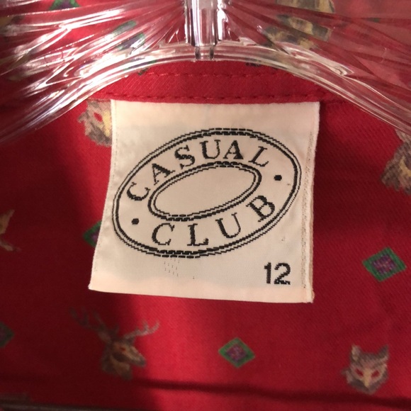 Casual Club Red birds, fox and dog Printed Button Up Shirt 12 - Picture 4 of 6
